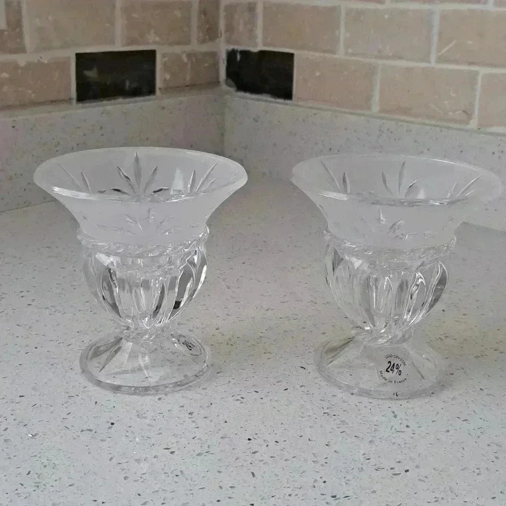 CANDLE tapers holder 24% led crystal made in France vintage CRISTAL D'AR…